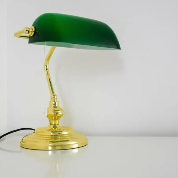 hofstein Lampe de banquier Laiton, 1 lumière* Lampes En Verre