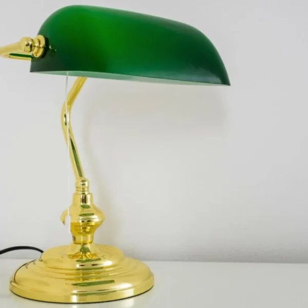 hofstein Lampe de banquier Laiton, 1 lumière* Lampes En Verre