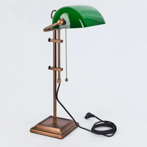 hofstein Lampe de banquier Ragaz Bronze, 1 lumière* Lampes En Verre