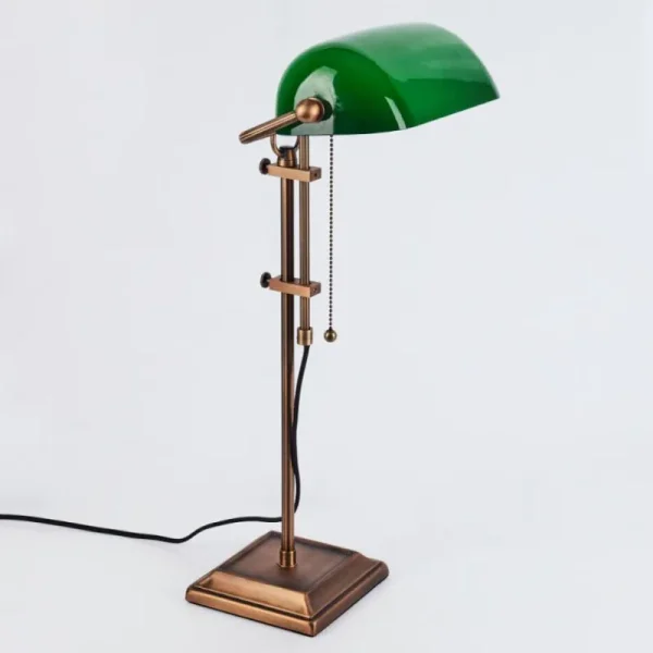 hofstein Lampe de banquier Ragaz Bronze, 1 lumière* Lampes En Verre
