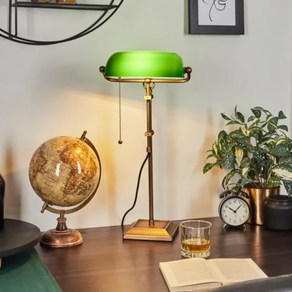 hofstein Lampe de banquier Ragaz Bronze, 1 lumière* Lampes En Verre