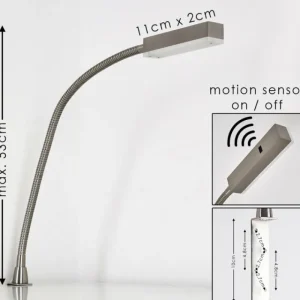 hofstein Lampe de chevet Alamo Nickel mat, 1 lumière, Détecteur de mouvement* Lampes Modernes