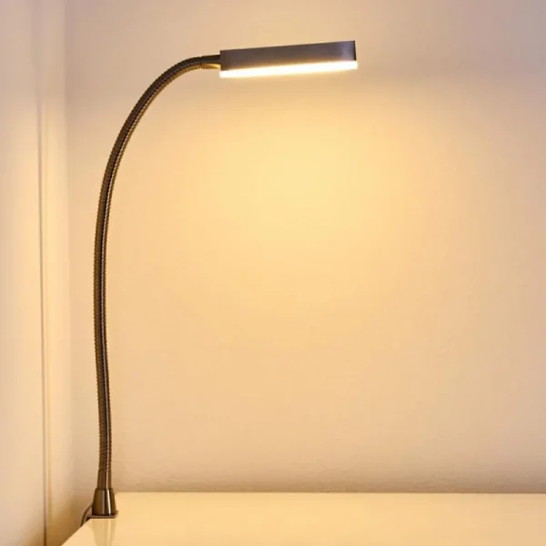 hofstein Lampe de chevet Alamo Nickel mat, 1 lumière, Détecteur de mouvement* Lampes Modernes