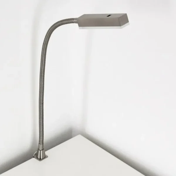 hofstein Lampe de chevet Alamo Nickel mat, 1 lumière, Détecteur de mouvement* Lampes Modernes