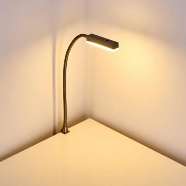 hofstein Lampe de chevet Alamo Nickel mat, 1 lumière, Détecteur de mouvement* Lampes Modernes