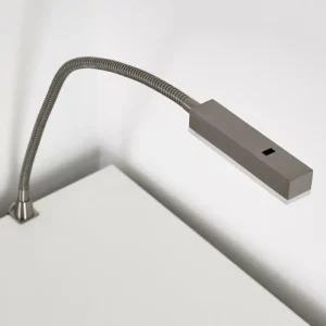 hofstein Lampe de chevet Alamo Nickel mat, 1 lumière, Détecteur de mouvement* Lampes Modernes