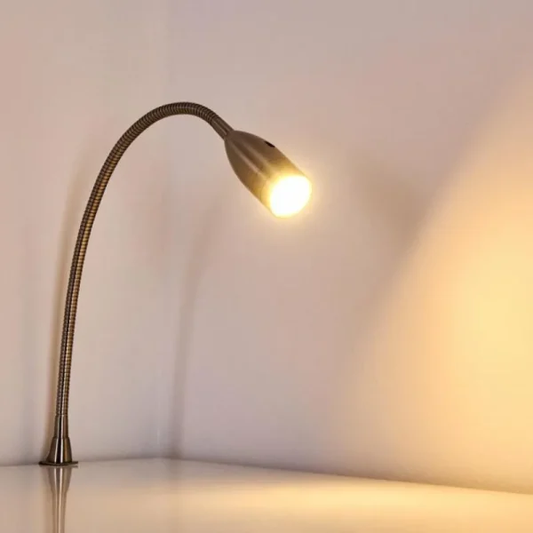 hofstein Lampe de chevet Alsea LED Nickel mat, 1 lumière, Détecteur de mouvement* Lampes Modernes