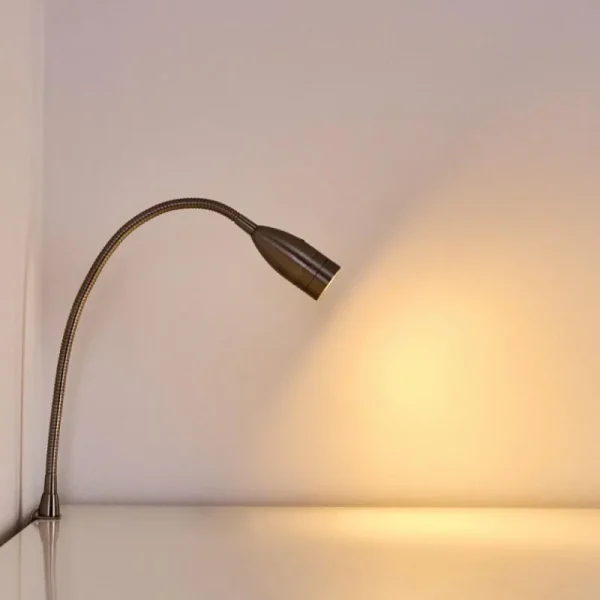 hofstein Lampe de chevet Alsea LED Nickel mat, 1 lumière, Détecteur de mouvement* Lampes Modernes