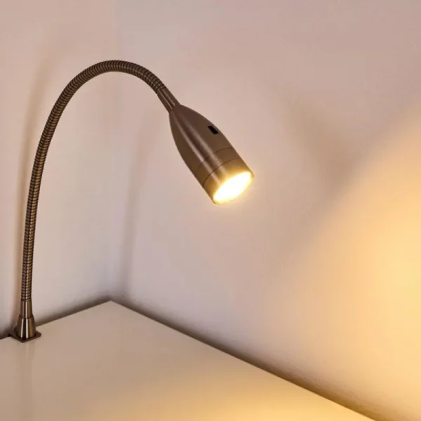 hofstein Lampe de chevet Alsea LED Nickel mat, 1 lumière, Détecteur de mouvement* Lampes Modernes