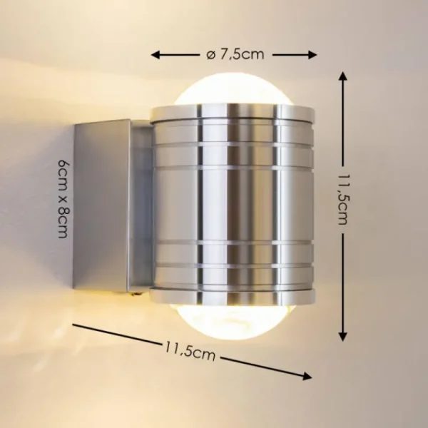 hofstein Lampe de salle de bain Florenz LED Aluminium, 2 lumières* Lampes En Verre
