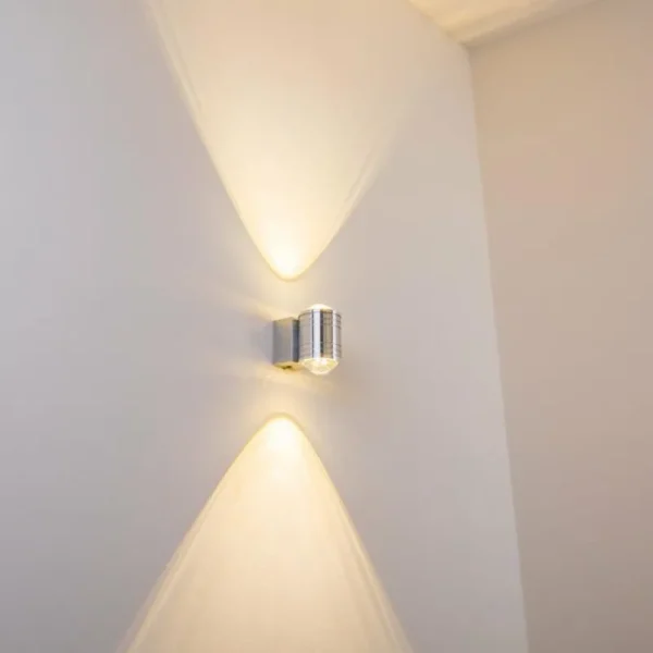 hofstein Lampe de salle de bain Florenz LED Aluminium, 2 lumières* Lampes En Verre