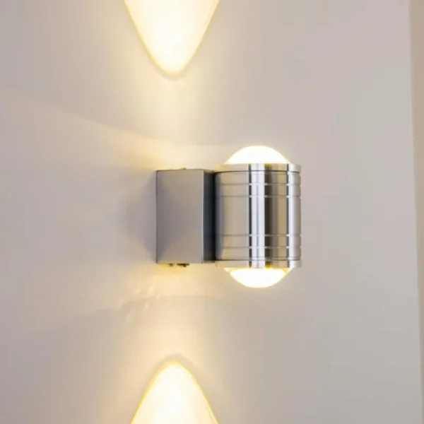hofstein Lampe de salle de bain Florenz LED Aluminium, 2 lumières* Lampes En Verre