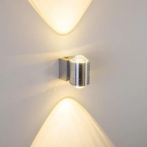 hofstein Lampe de salle de bain Florenz LED Aluminium, 2 lumières* Lampes En Verre