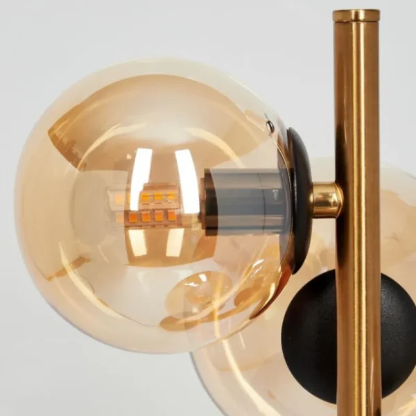 hofstein Lampe de table Alden LED Laiton, Noir, 4 lumières* Lampes En Verre