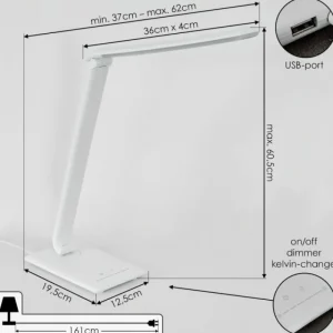 hofstein Lampe de table Chozendo LED Blanc, 1 lumière* Lampes Modernes