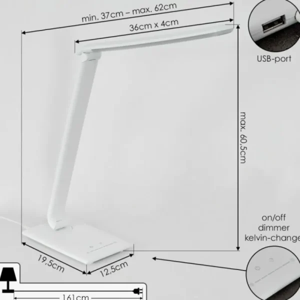 hofstein Lampe de table Chozendo LED Blanc, 1 lumière* Lampes Modernes