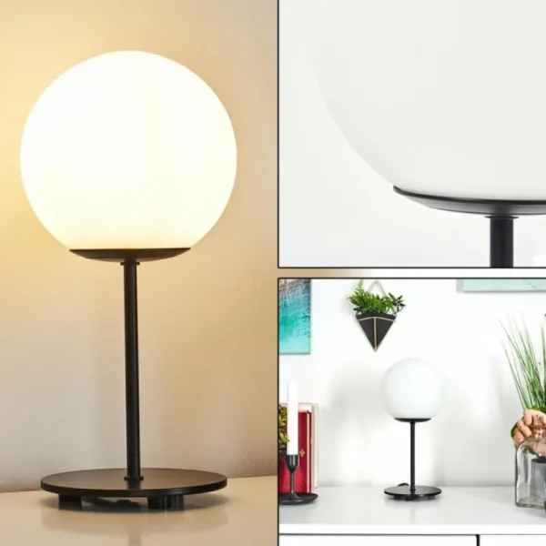 hofstein Lampe de table Karhia Noir, 1 lumière* Lampes En Verre