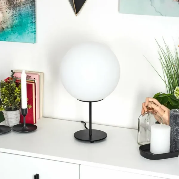 hofstein Lampe de table Karhia Noir, 1 lumière* Lampes En Verre