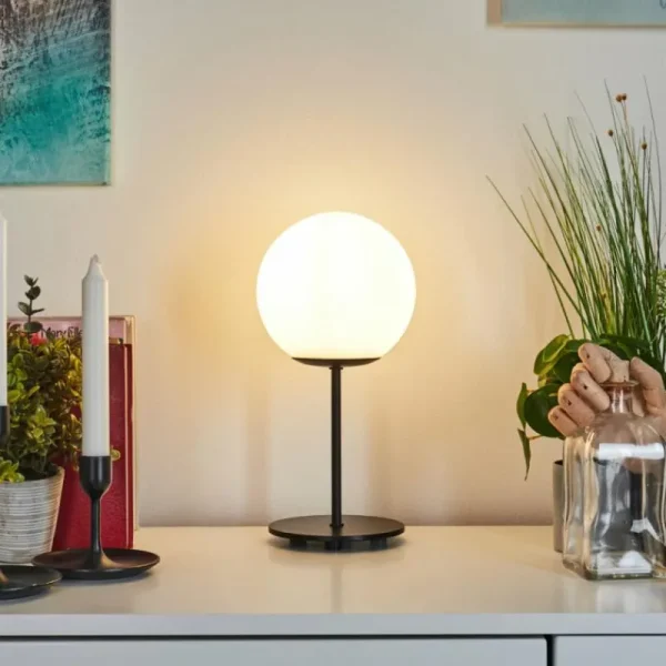 hofstein Lampe de table Karhia Noir, 1 lumière* Lampes En Verre