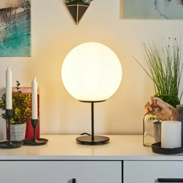 hofstein Lampe de table Karhia Noir, 1 lumière* Lampes En Verre