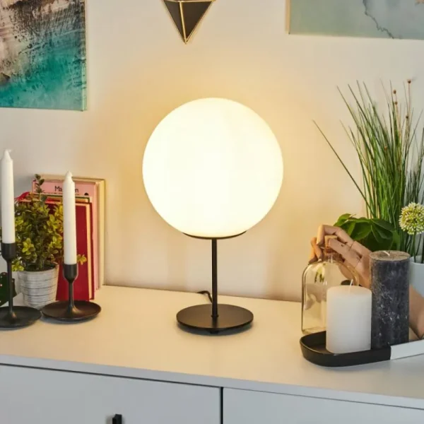 hofstein Lampe de table Karhia Noir, 1 lumière* Lampes En Verre