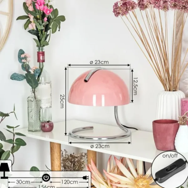 hofstein Lampe de table Seladinhas Chrome, 1 lumière* Lampes En Verre