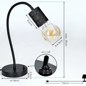 hofstein Lampe de table Ajaccio Noir, 1 lumière* Lampes Modernes
