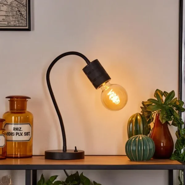 hofstein Lampe de table Ajaccio Noir, 1 lumière* Lampes Modernes