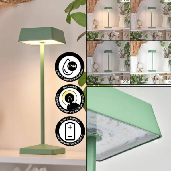hofstein Lampe de table Algeraz LED Vert, 1 lumière* Lampes Modernes