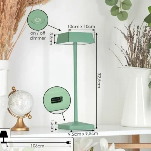 hofstein Lampe de table Algeraz LED Vert, 1 lumière* Lampes Modernes