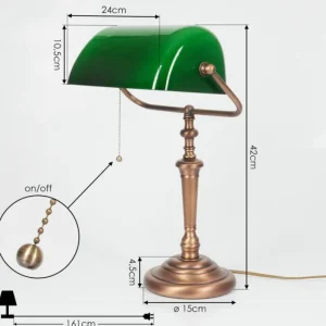hofstein Lampe de table Argyle Bronze, 1 lumière* Lampes En Verre