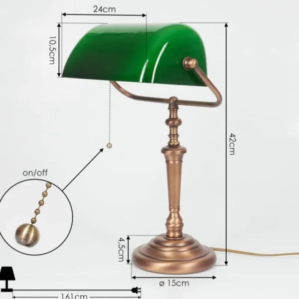 hofstein Lampe de table Argyle Bronze, 1 lumière* Lampes En Verre