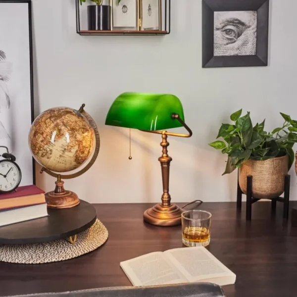 hofstein Lampe de table Argyle Bronze, 1 lumière* Lampes En Verre