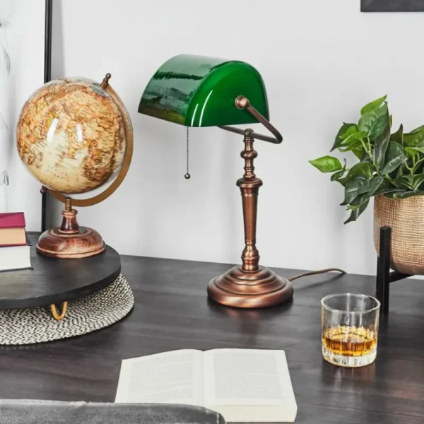 hofstein Lampe de table Argyle Bronze, 1 lumière* Lampes En Verre