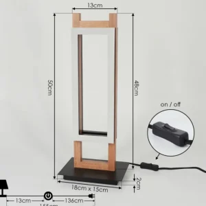 hofstein Lampe de table Ayajasco LED Couleur bois, Noir, 1 lumière* Lampes Modernes