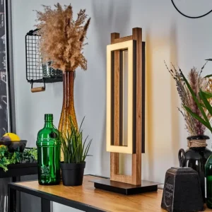 hofstein Lampe de table Ayajasco LED Couleur bois, Noir, 1 lumière* Lampes Modernes
