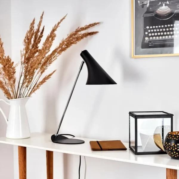 hofstein Lampe de table Corralcay Chrome, Noir, 1 lumière* Lampes Modernes
