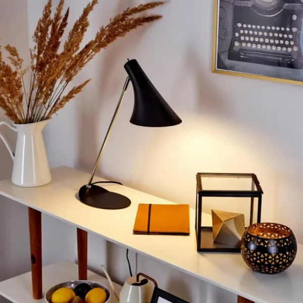 hofstein Lampe de table Corralcay Chrome, Noir, 1 lumière* Lampes Modernes