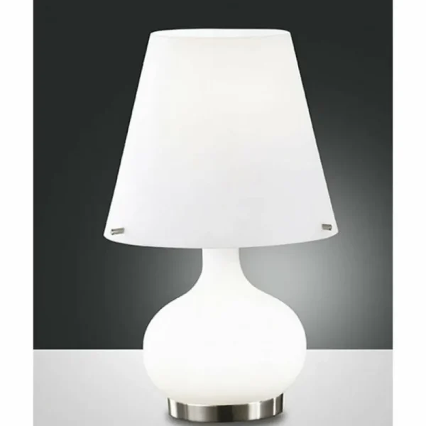 Luminaires Fabas Luce Lampe de table Fabas Luce ADE Nickel mat, 2 lumières* Lampes En Verre