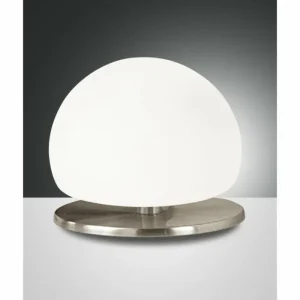 Luminaires Fabas Luce Lampe de table Fabas Luce Morgana LED Nickel mat, 1 lumière* Lampes En Verre