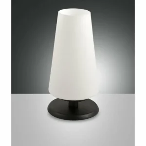 Luminaires Fabas Luce Lampe de table Fabas Luce Milady LED Noir, 1 lumière* Lampes En Verre