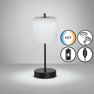 FHL easy Lampe de table Riva LED Noir, 1 lumière* Lampes En Verre