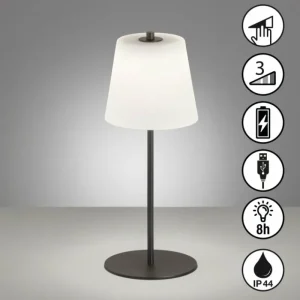 FHL easy Lampe de table FHL-easy Marbella LED Noir, 1 lumière* Lampes En Verre