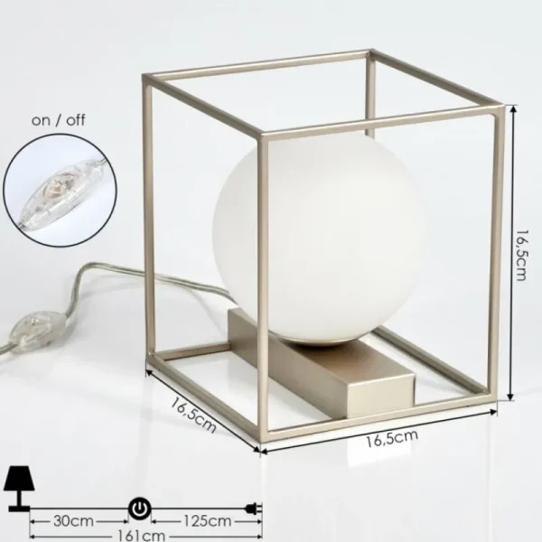 hofstein Lampe de table Finnseter Champagne, 1 lumière* Lampes En Verre