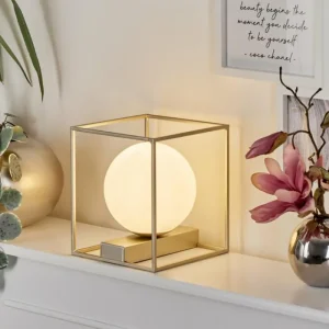 hofstein Lampe de table Finnseter Champagne, 1 lumière* Lampes En Verre