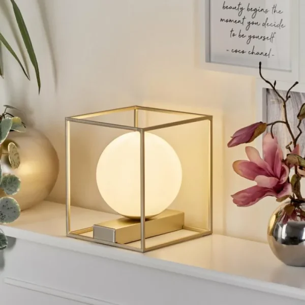 hofstein Lampe de table Finnseter Champagne, 1 lumière* Lampes En Verre