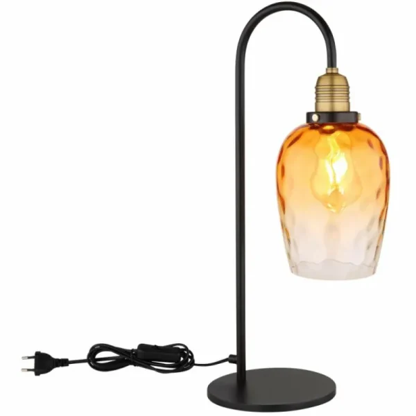 Luminaires Globo Lighting Lampe de table Globo SALVY Noir, 1 lumière* Lampes En Verre