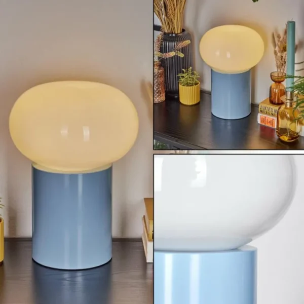 hofstein Lampe de table Godrie Bleu, 1 lumière* Lampes En Verre