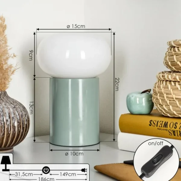 hofstein Lampe de table Godrie Bleu, 1 lumière* Lampes En Verre
