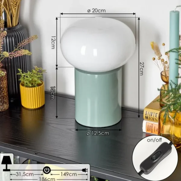 hofstein Lampe de table Godrie Bleu, 1 lumière* Lampes En Verre